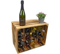 Kistenkolli Altes Land Estantería Henry Flameado Medidas aprox. 50 x 40 x 30 cm Botellero Caja de vino Estantería de madera/Estante para vino apilable estrecho (Flameado)