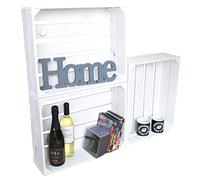 Kistenkolli Altes Land Helga - Caja de fruta plana flameada (50 x 40 x 16 cm, 3 cajas planas para fruta, color blanco)