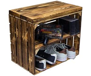 Kistenkolli Altes Land Johanna - Caja de madera para frutas y tablones de madera maciza, para zapatos, taburete, banco, banco, estantería, de madera, dimensiones 50 x 30 x 43 cm (largo x profundidad x