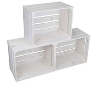 Kistenkolli Altes Land Juego de 3Massive Fruta (Manzana Caja Vino Caja de Madera Multiusos + + + 49x 42x 31cm