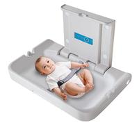 KISTEX Cambiador para Bebés,Cambiador Plegable Horizontal con Cinturón De Seguridad,Cambiadores De Bebés Montado en La Pared para Baños y Aseos Comerciales,Capacidad De Carga 40 Libras