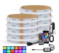 KISUFU 12V Tira LED COB RGB, 840 LEDs/m Luces LED Tira Luz Strip Light con Controlador RGB de música Bluetooth ir de 44 teclas para Cocina, Dormitorio, Baño, iluminación DIY.
