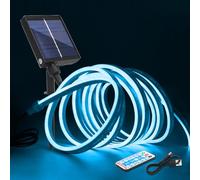 KISUFU 12V Tira Led Neon con Contrôleur de panneau solaire, 120 Leds/m SMD 2835 Tira de Luz LED de Neón, Énergie solaire Impermeable IP67 Led Strip Neon para Exterior Decoración