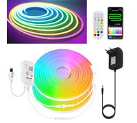 KISUFU 12V WS2811 Tira de Luces LED de Neón, RGB Flexible IP67 Impermeable 84 LEDs/m Tira de LED con Wifi 24 teclas ir RGB Controlador a todo color para Bricolaje KTV Bar Fiesta Decoración.