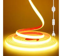 KISUFU 220V COB Tira de luces LED de neón flexible, IP67 Impermeable 288 Leds/m, Cada Corte de 50cm Pegamento de doble cara Tiras LED Light Strip para Habitacion Techo, Decoración, Patio.
