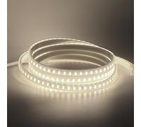 KISUFU 220V Tiras LED,COB SMD 2835 120 LEDs/m,Cada Corte de 1m,IP65 Impermeable,LED Cocina Lights para Escalera de Techo Blancas Tira, gabinete, armario y más, cocina.15M,Blanco natural
