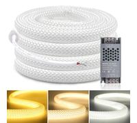 KISUFU 24V 2835 Tira Neón Led, 240 LEDs/m 360 grados Circular Flexible Impermeable IP67 Tira led Tener Fuente de alimentación de carcasa de hierro 24v 60W para Decoración Bar, Fiesta, TV, Dormitorio.