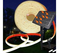KISUFU 24V Luces Exterior Solar, IP68 Impermeable Luminoso COB 320 Leds/m Neon Tira de Luz LED 8 Modos de Luz Luces Solares con 7200mah Panel Solar Para Jardines, Patio, Dormitorio.