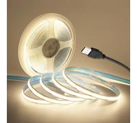 KISUFU 5V Tira LED COB USB, 320 LEDs/m Súper Brillante Luces de Cinta LED Flexible Light Strip para Escaleras,Habitaciones Infantiles,Fondos de TV Luz Fiesta DIY Cocina.