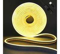 KISUFU 5V USB Tira de luz neón, 120 LEDs/m 2835 neón IP65 Impermeable flexible 6X12MM Neon Strip Exterior Tiras LED para Dormitorio, Decoración de Cocina.
