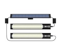 KISUFU Lámparas solares para exteriores para jardín, luces solares para exteriores, 3 modos, 8 m, sensor de infrarrojos, lámpara de pared solar para el jardín, terraza, escaleras (con mando a