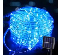 KISUFU Luces Solares LED Exterior Jardin, 7M 50LED Guirnalda Luces Exterior Solar, 8 Modos IP65 Impermeable Serie de lámparas de cobre de tubo arcoíris de PVC para Navidad, Bodas, Fiestas, Jardines