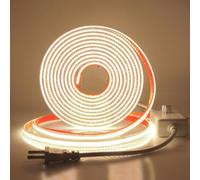 KISUFU Tira de neón LED, Impermeable IP65 220V COB Tiras de LED, 288 LEDs flexible DIY strip light con atenuador para Interior Exterior Fiestas y Decoración, Bar, Sala de juegos, Blanco natural, 15M