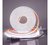 KISUFU Tira de neón LED, Impermeable IP65 220V COB Tiras de LED, 288 LEDs flexible DIY strip light con atenuador para Interior Exterior Fiestas y Decoración, Bar, Sala de juegos, Blanca, 20M