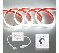 KISUFU Tira LED COB 220V, IP67 Impermeable 240 LEDs/m Pegamento de doble cara Luces LED Light Strip con Regulador de luz RF 750w del Panel táctil para Decoración Bar, Fiesta, TV, Dormitorio.
