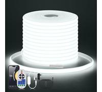 KISUFU Tira LED COB 24V, IP67 impermeable 320 LEDs/m Flexible Pegamento transparente de doble cara Light Strip con Dimmer ir de 23 teclas wifi para Hogar Cocina Interior Exterior Decoración DIY.