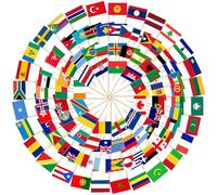 Kisvic 100 países internacionales palillos de dientes banderas de cócteles, bandera decorativa EM pequeña, mini palillo de dientes de doble cara, decoración europea, palillo de dientes para decoración