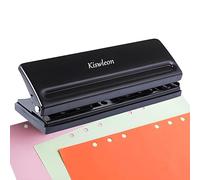Kiswleon Perforadora de Agujeros Carpeta De 6 Orificios,Perforadora De Carpeta De Oficina De Paso Ajustable Perforadora De Metal Para A3-6 B3-b7 Tamaño Planificador De Carpeta De Seis Anillas