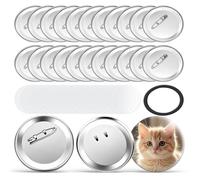 Kit 100 Botones en blanco 58 mm botones para hacer usted mismo,Pin Personalizado, Suministros para Hacer Insignias, Película PVC y Separador, Ideales para Regalos, Bodas y Decoración de Bolsas y Ropa
