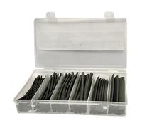 Kit 100pcs de tubo termoretráctil, resistente, transparente, diámetros variados, ideal para aislar cables y realizar reparaciones eléctricas.