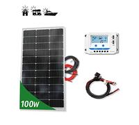 Kit 100W PRO 12V panel solar placa monocristalina Tecnología PERC alta eficiencia para caravanas autocaravanas