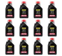 Kit 12 MOTUL 5000 10W-40 4T Aceite Motor Semi Sintético Scooter API SN JASO MA2