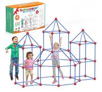 Kit 140 piezas construir fuertes, juguete refugio infantil 4-10 años | Set STEM Bricolaje Fortalezas, Juguetes Construcción 4-10 años, Regalos para festividades, Casa Juego Int-Ext Niños