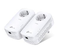 KIT 2 ADAPTADOR DE HOMEPLUG ETHERNET TPLINK 1200MBPS 1 PUERTO 10/100/1000 CON ENCHUFE