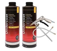 KIT 2 BOTES ANTIGRAVILLA NEGRO 1L + PISTOLA ANTIGRAVILLA NEUMATICA. Protector bajos coche
