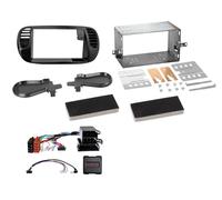 Kit 2-DIN compatible con Fiat 500 10/2007-07/2015 SWC negro mate