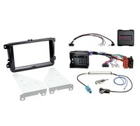 Kit 2-DIN compatible con Seat/Skoda/VW SWC/antena de piano negro