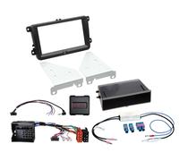 Kit 2 DIN con bolsillo vacío compatible con para vehículos Seat/Skoda/VW SWC/...