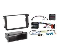 Kit 2 DIN con bolsillo vacío compatible con para vehículos Seat/Skoda/VW SWC/sem