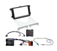 Kit 2-DIN para vehículos Seat/Skoda/VW SWC/antena negro