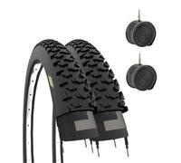 Kit 2 Neumáticos + Cámaras De Aire ITALIA Bicicleta 24 X 1.95 NEGRO GOMA MTB