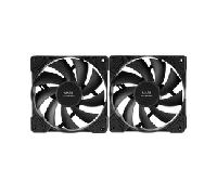 Mars Gaming MF-PWMX2, Kit 2 Ventiladores 120mm, Ultra silenciosos FDB 12dB, Sistema Anti-vibraciones, Sistema PWM, Negro