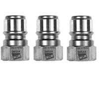 Kit 3 Acoplamientos rápido bolas, parte macho BP35 profesional Mtm Hydro en Acero Galvanizado Templado. Conexión de entrada BC35. Conexión de salida G 3/8 F. Envio inmediato.
