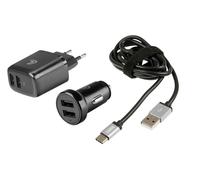 Kit 3 en 1 USB Tipo-C - Carga rápida - 12/24 V + 230 V
