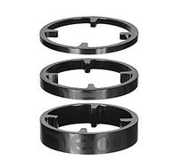 DEDA Hss 46 Alloy Espaciadores de Auriculares, Unisex Adulto, Bob (Negro sobre Negro), 3/5/10mm (3 Pack)