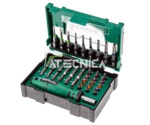 Kit 31pz Inserciones Surtidos + Destornillador hitachi Caja Apilable HTA40030023
