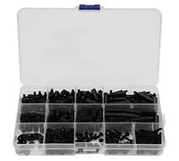 Kit 320 Piezas Tornillos y Tuercas M3 Separadores Hexagonales Bidireccionales Nylon Negro