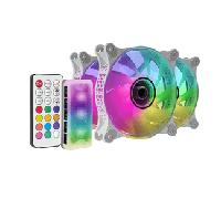 KIT 3xVENTILADOR INTERNO ARGB MARS GAMING MF-3D KIT WHITE 12x12cm ARGB EFECTO ESPEJO INFINITO MF3DKITW