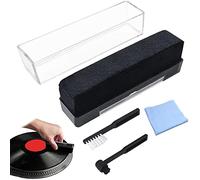 Kit 4 en 1 Limpiador para Discos Vinilo, Limpiador del Cepillo de Limpieza del Disco de Vnilo de Franela, Cepillo Anti-estático de Fibra de Carbono para Mantenimiento- No rayará Tus Grabaciones