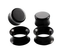 Kit 4 Expansores Oreja Expansores Oreja 8mm,Dilataciones Oreja Silicona Redondo con Aro Dilataciones Hombre Negro