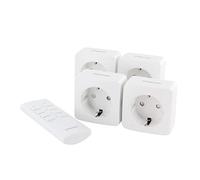 Kit 4 mini enchufes On/Off + mando a distancia de 4 canales 2300W