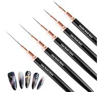 Kit 5 Pinceaux Nail Art,Pinceaux de précision pour ongles 4/8/12/20/25mm
