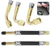 Kit 8 Adaptador Válvula Neumático, Extensión Válvula Bicicleta, Incluye 45° 90° 135° y 2 Extensiones con Anillos de Sellado de Goma para Inflado/Desinflado de Neumáticos, Adaptadores para Coche, Moto