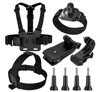 Kit 9 en 1 Accesorios Gopro Camara Deportiva, Arnes Pecho, Correa de Cabeza, Muñequera, Mochila Clip, Compatible con Gopro Hero 9 8 7 6 5, Xiaomi Yi, SJCAM, Insta360