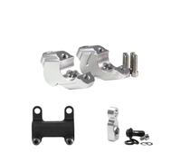 Kit Abrazadera para Elevador Manillar MT-07 MT07 MT 07 2021 2022 2023, Adaptador para Elevar Y Retroceder El Manillar, Extensión Línea Freno(Silver-No Logo)