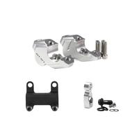 Kit Abrazadera para Elevador Manillar MT-07 MT07 MT 07 2021 2022 2023, Adaptador para Elevar Y Retroceder El Manillar, Extensión Línea Freno(Silver)
